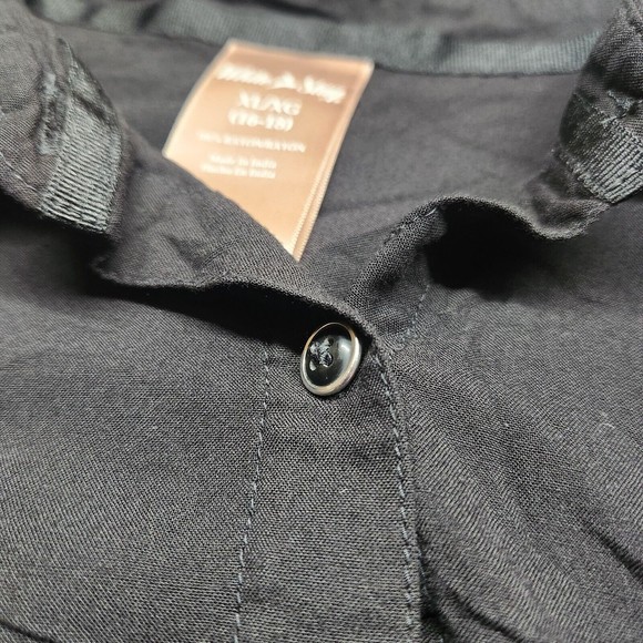 White Stag X Large Black button up long sleeve Soot Front Pocket Business Casual - Picture 3 of 11